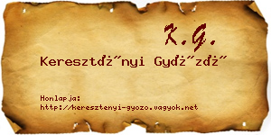 Keresztényi Győző névjegykártya